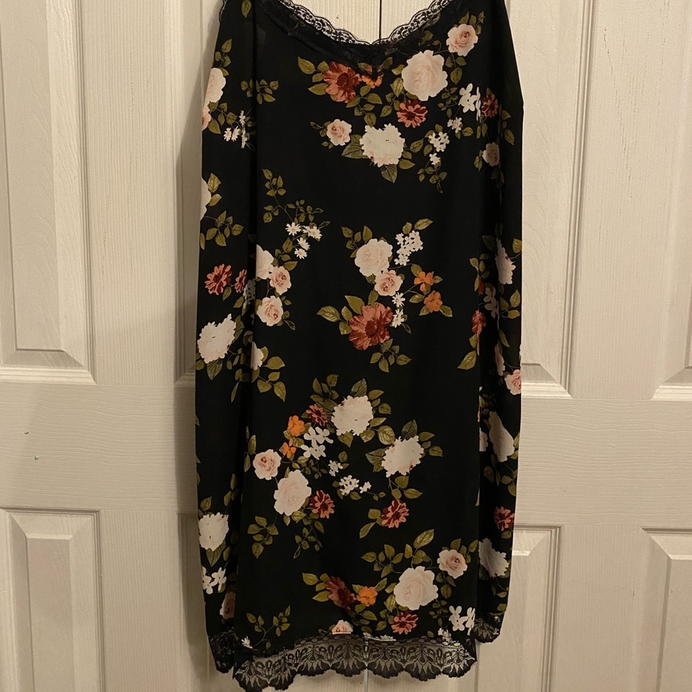Black floral sheer dress